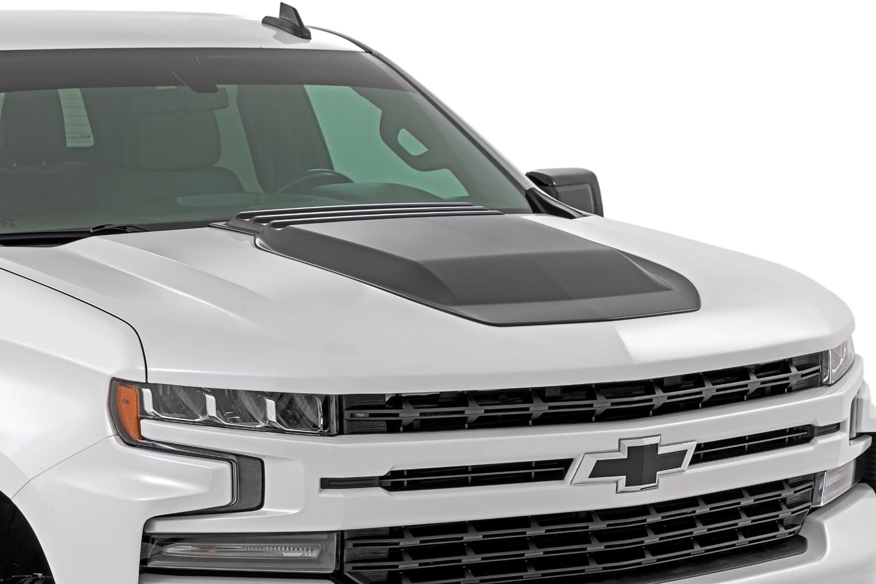 Rough Country Hood Scoop GLT Glacier Blue Chevy Silverado 1500 2WD/4WD (2019-2026) (2019-2026 Silverado 1500, Silverado 1500 LTD) - HS10010-GLT