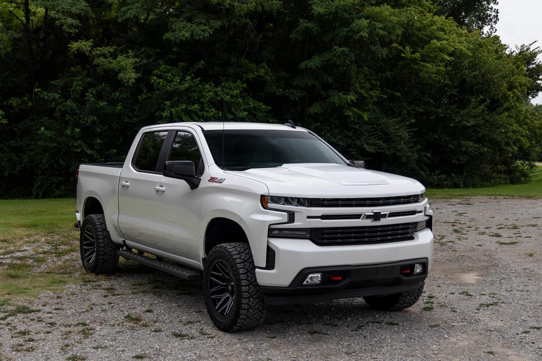 Rough Country Hood Scoop GLT Glacier Blue Chevy Silverado 1500 2WD/4WD (2019-2026) (2019-2026 Silverado 1500, Silverado 1500 LTD) - HS10010-GLT