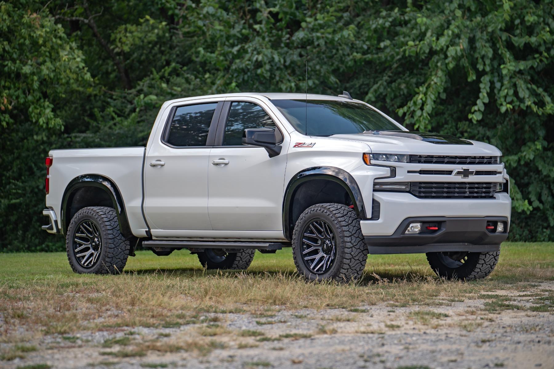 Rough Country Hood Scoop GLT Glacier Blue Chevy Silverado 1500 2WD/4WD (2019-2026) (2019-2026 Silverado 1500, Silverado 1500 LTD) - HS10010-GLT