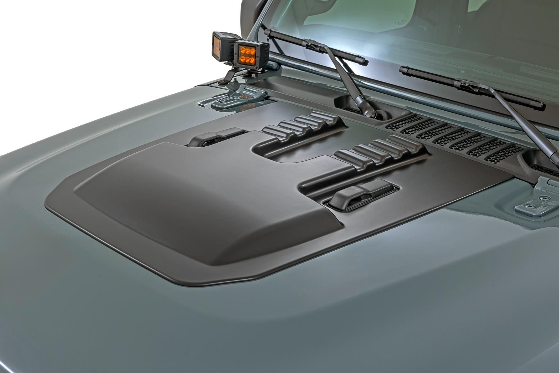 Rough Country Hood Scoop PDS Anvil Jeep Gladiator JT/Wrangler JL 4WD (2018-2026) (2019-2020 Wrangler, Gladiator) - HS60010-PDS