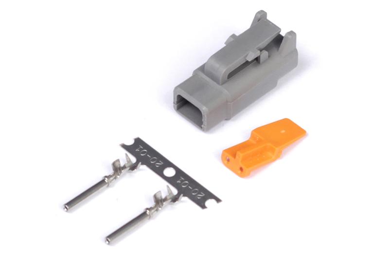 Haltech Plug and Pins Only - Male Deutsch DTM-2 Connector (7.5 Amp) - HT-031000
