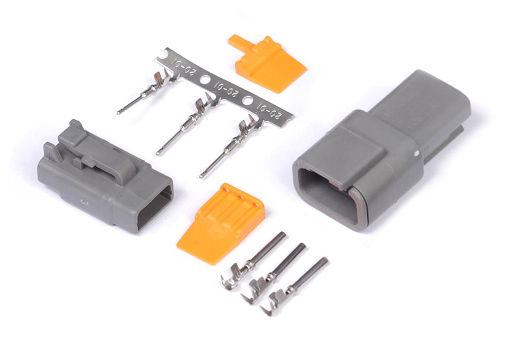 Haltech Plug and Pins Only - Matching Set of Deutsch DTM-3 Connectors (7.5 Amp) - HT-031013