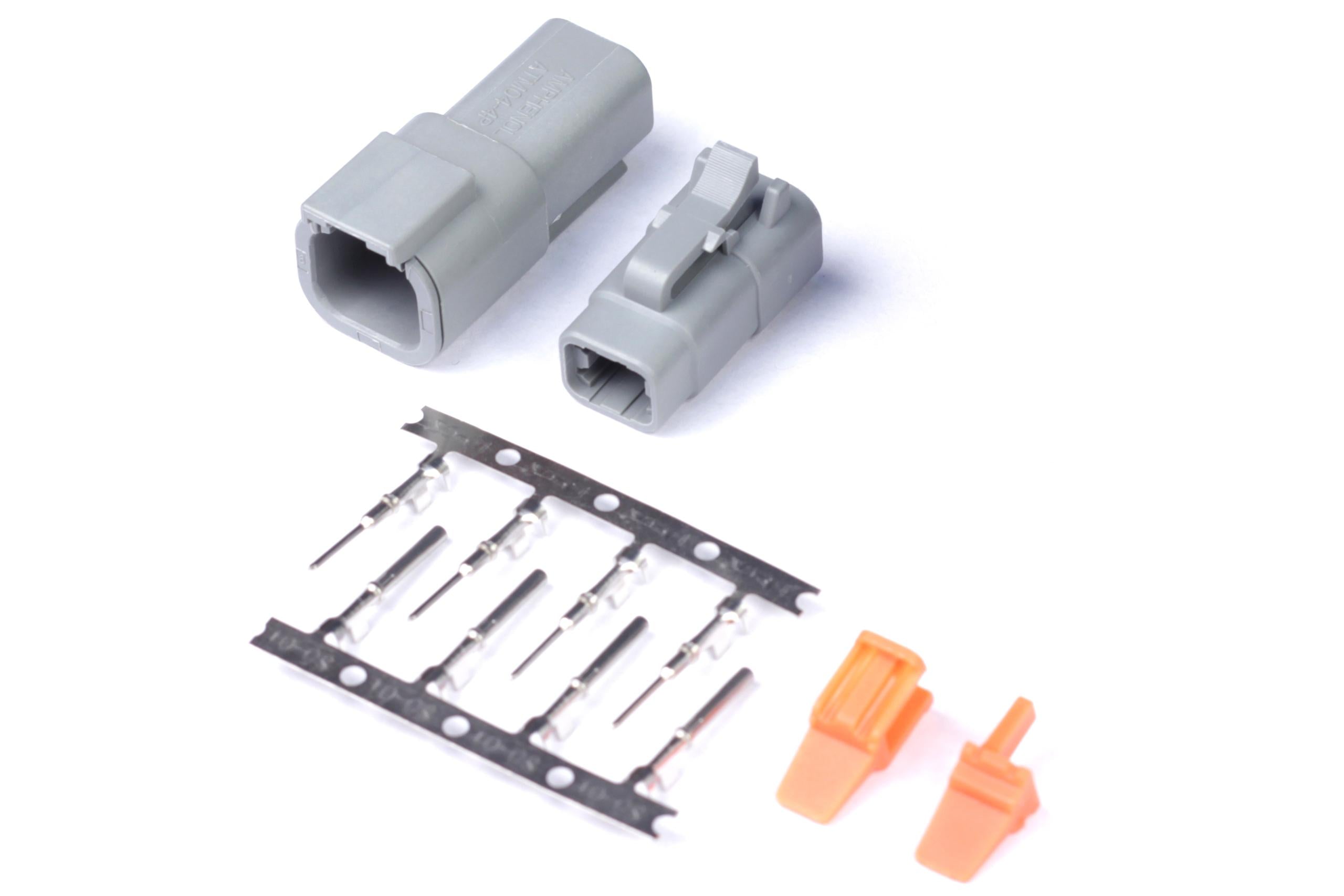 Haltech Plug and Pins Only - Matching Set of Deutsch DTM-4 Connectors (7.5 Amp) - HT-031014