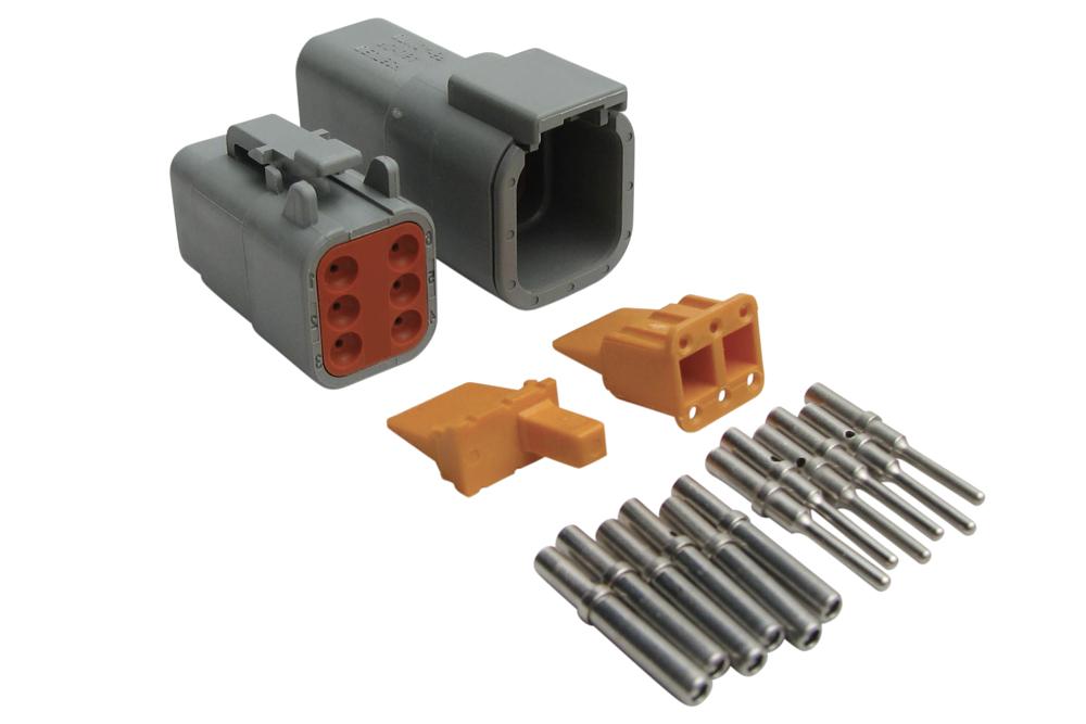 Haltech Plug and Pins Only - Matching Set of Deutsch DTM-6 Connectors (7.5 Amp) - HT-031015