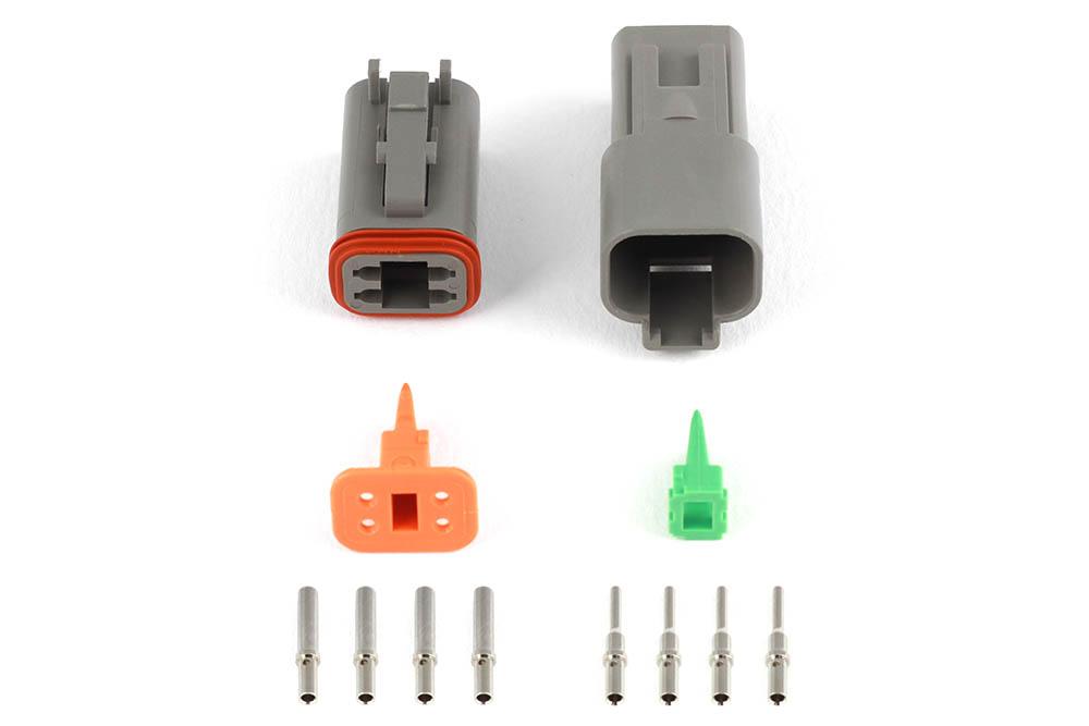 Haltech Plug &Amp; Pins Only - Set Of Deutsch Dt-4 Conn (Dt06-4S + Dt04-4P) - ( 13 Amp) - HT-031114