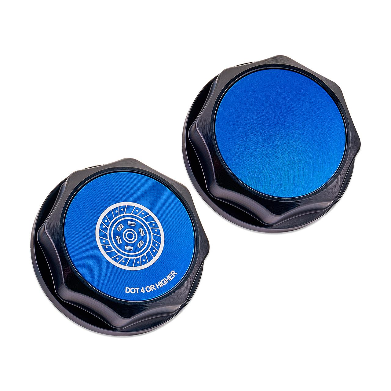 IAG Performance Clutch Fluid Cap W/ Blue Accent 02-14 Wrx 04-14 Sti 05-09 Lgt 04-08 Fxt (2002-2014 Subaru Fitment) - IAG-ACC-5303BKBL