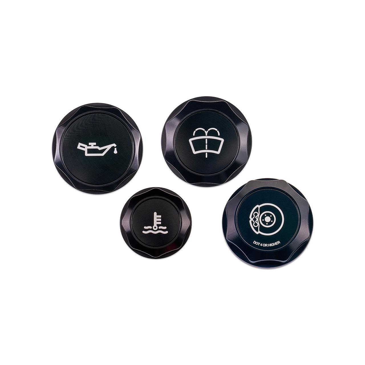 IAG Performance Engine Bay Dress-Up Cap Kit W/ Black Accent For 22-24 Wrx (2022-2024 Subaru WRX) - IAG-ACC-5406BKBK