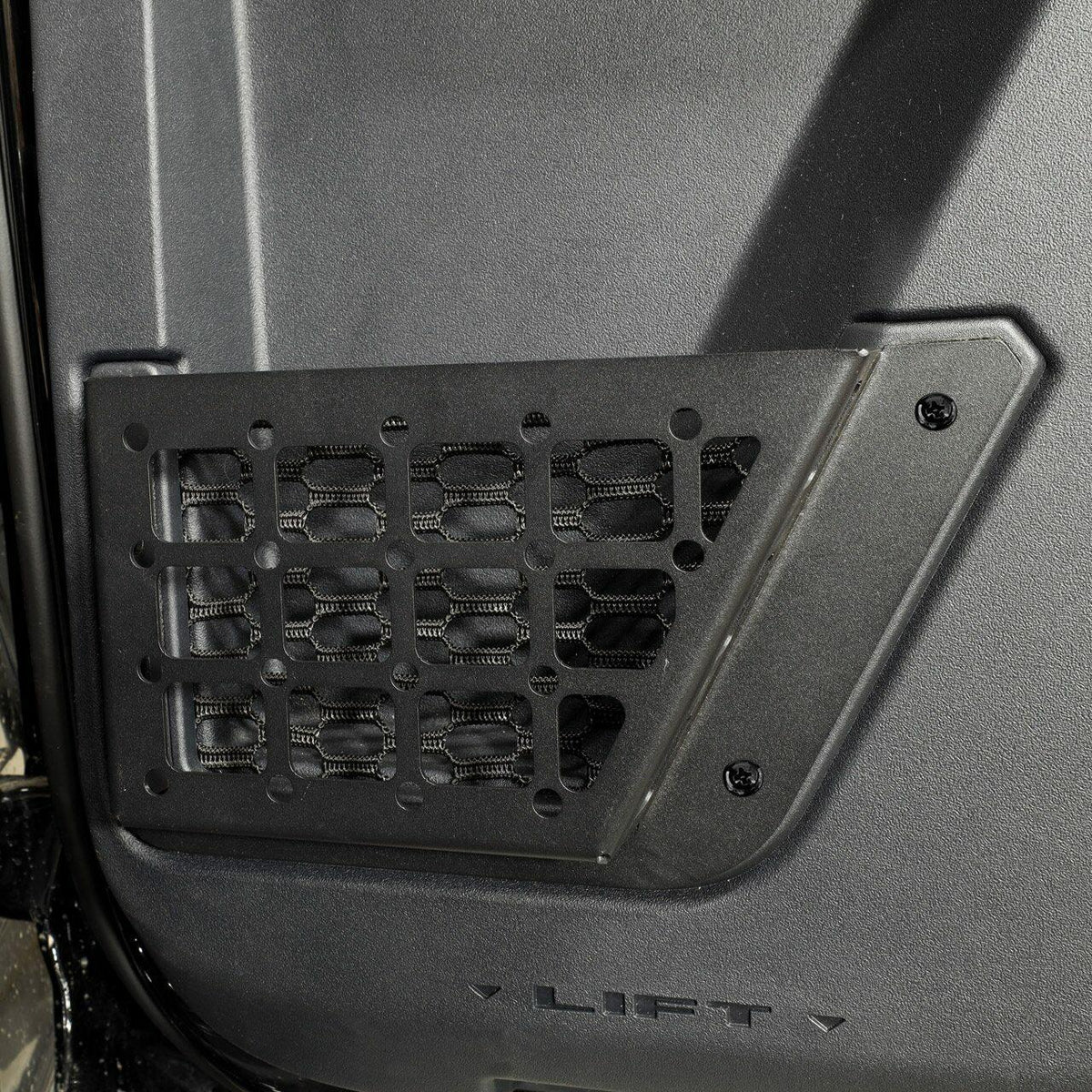IAG Performance I-Line Rear Door Bin Black Steel Molle For  (2021-2025 Ford Bronco 4-Door) - IAG-ACC-F3079