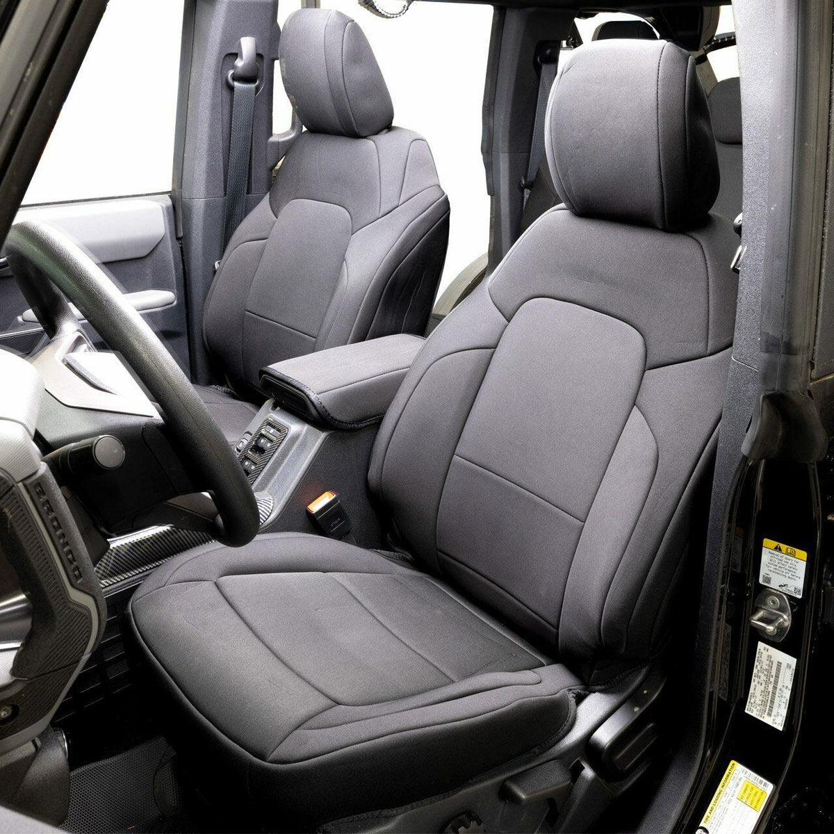 IAG Performance I-Line Seat Cover Set Black Neoprene (2021-2025 Ford Bronco 4-Door) - IAG-ACC-F3105