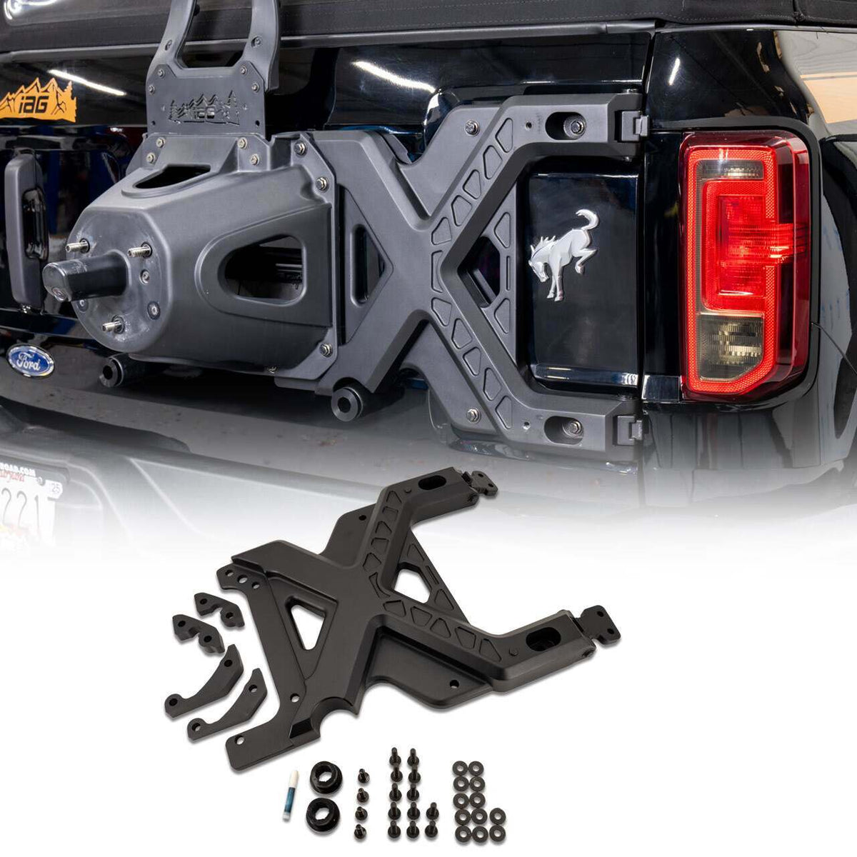 IAG Performance Iag X-Brace Tailgate Hinge Reinforcement (2021-2025 Bronco Sasquatch) - IAG-BDY-F3192