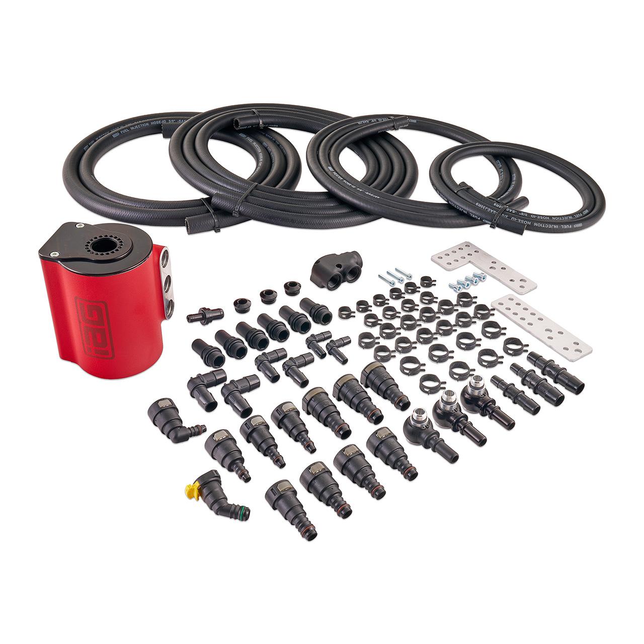 IAG Performance Air Oil Separator Aos Universal - Red - IAG-ENG-7193RD