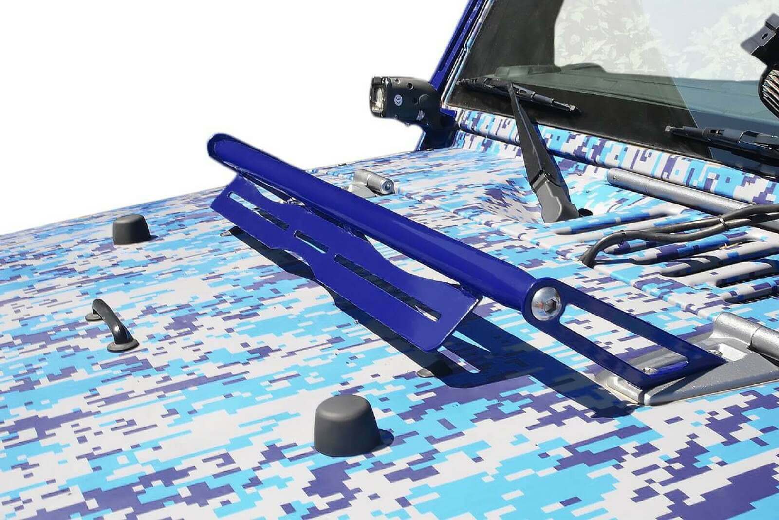 Steinjager Exterior Accessories Wrangler JK 2007-2018 Light Mounts Hood Hinge Mount Brackets Southwest Blue - J0041432