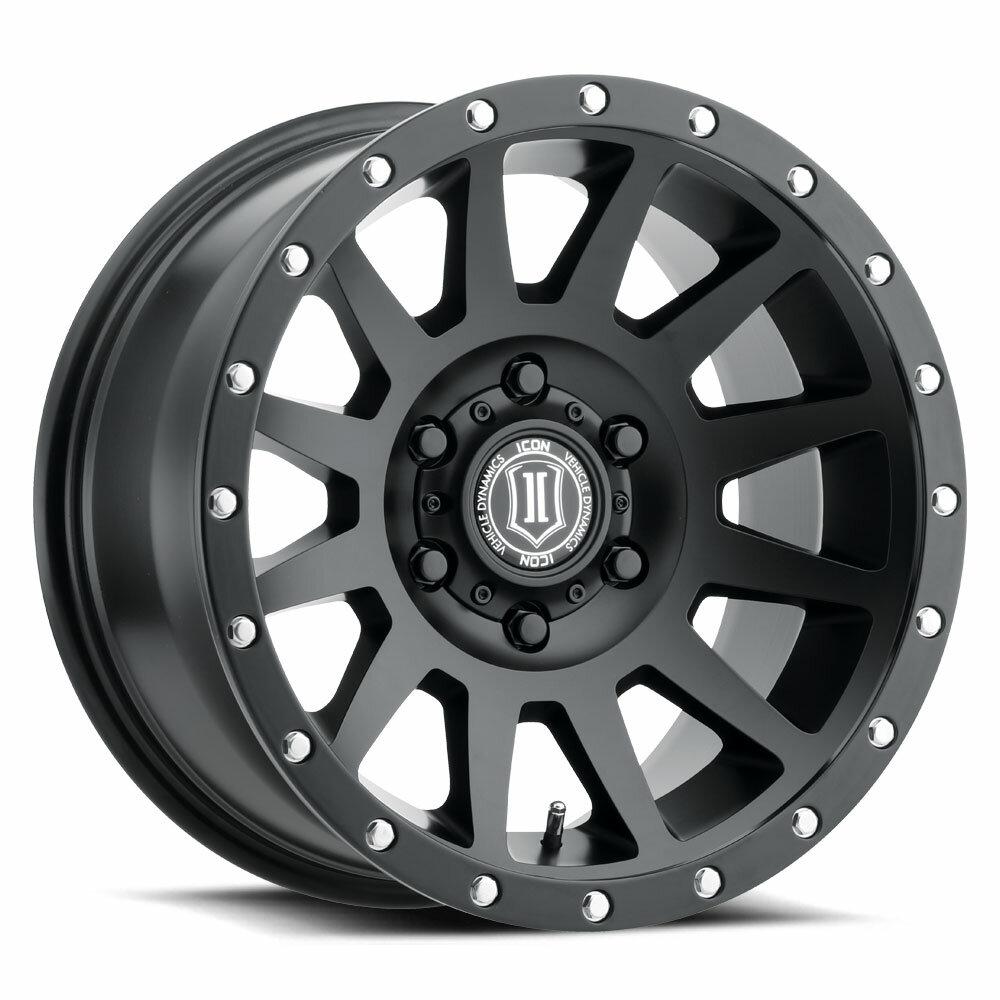 Icon ALLOYS COMPRESSION SAT BLK - 17 X 8.5 / 6 X 5.5 / 25MM / 5.75" BS (2019-2022 Bronco, Ranger) - 2017858357SB