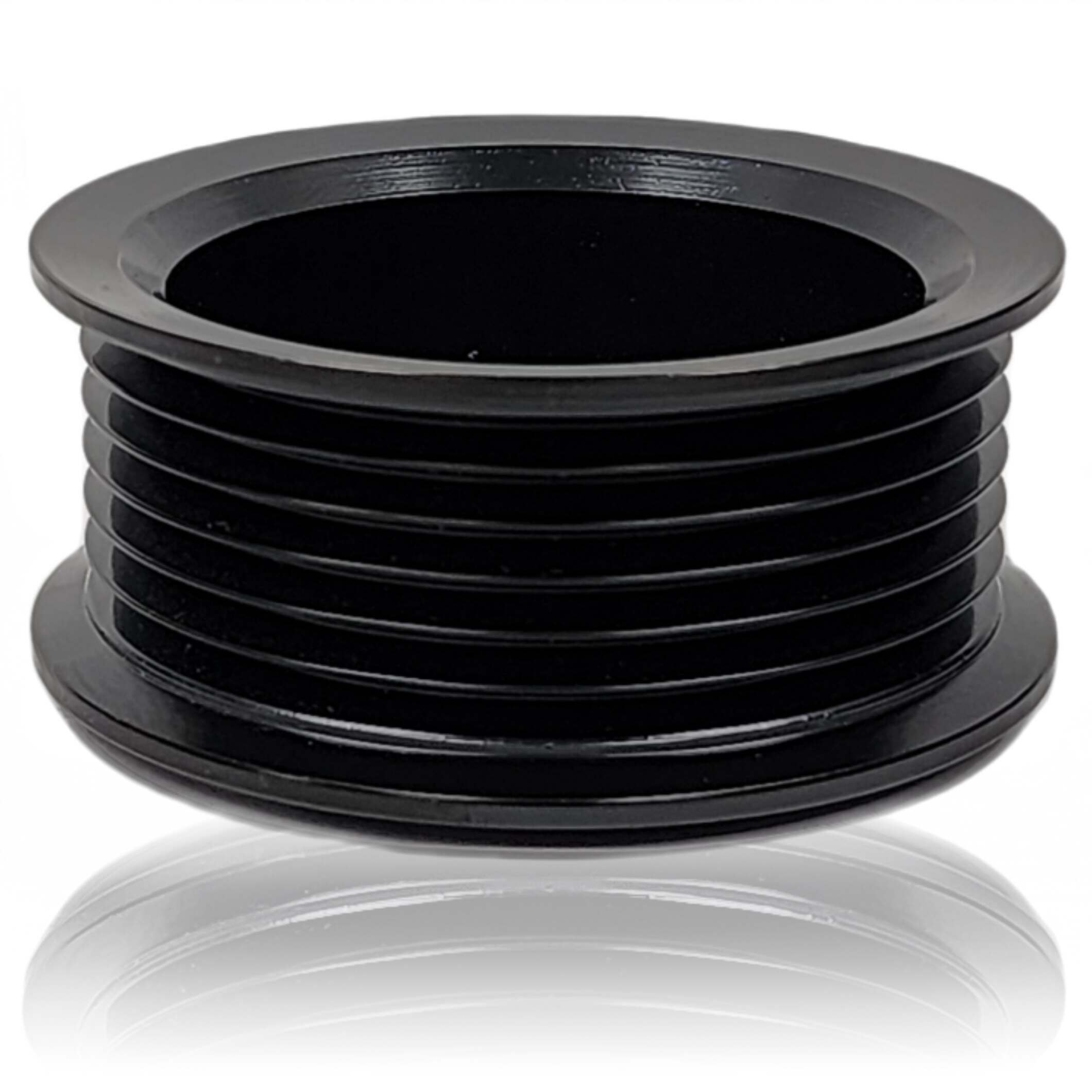 MECHMAN 2.5" (62mm) 6 rib pulley, black hard anodized steel / wear resistant - 24-82278