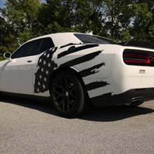 Anchor Room Tattered American Support Flag Body Graphics - Red , Driver & Passenger Sides (+$75.00)(2008-2023 Challenger) - 08DL_TAF_BS_R