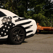 Anchor Room Tattered American Support Flag Body Graphics - Red , Driver & Passenger Sides (+$75.00)(2008-2023 Challenger) - 08DL_TAF_BS_R