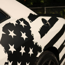 Anchor Room Tattered American Support Flag Body Graphics - Red , Driver & Passenger Sides (+$75.00)(2008-2023 Challenger) - 08DL_TAF_BS_R