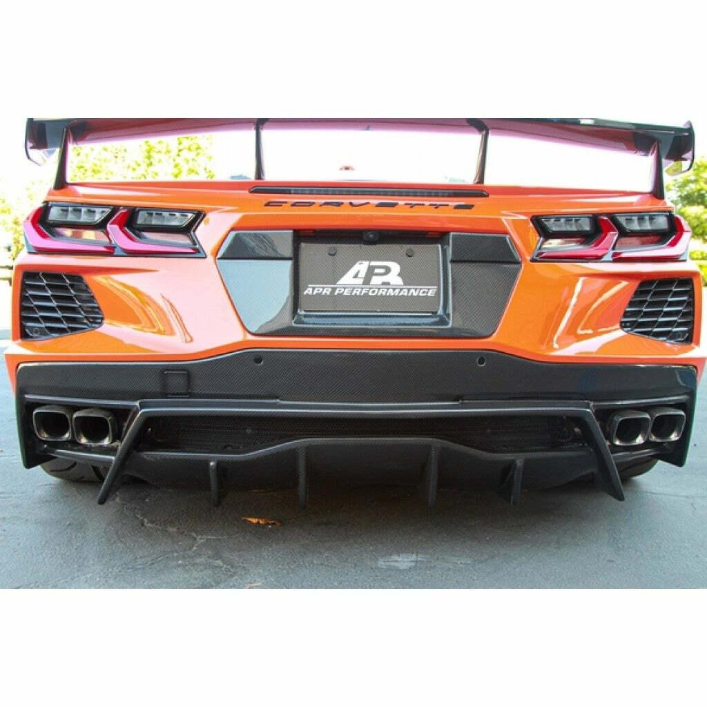 APR Carbon Fiber License Plate Backing (2020-2021 Corvette C8) - CBX-C8LIC