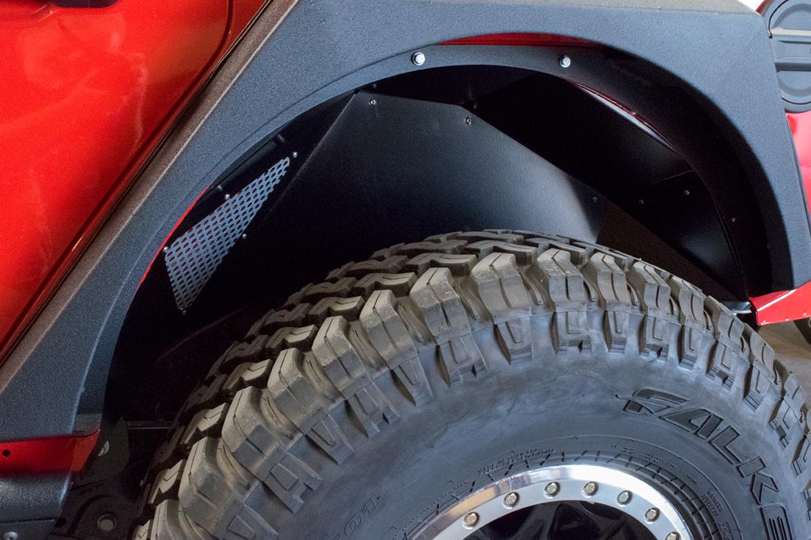 DV8 Offroad Inner Fender; Rear; Black Finish (2018-2021 Wrangler) - INFEND-03RB
