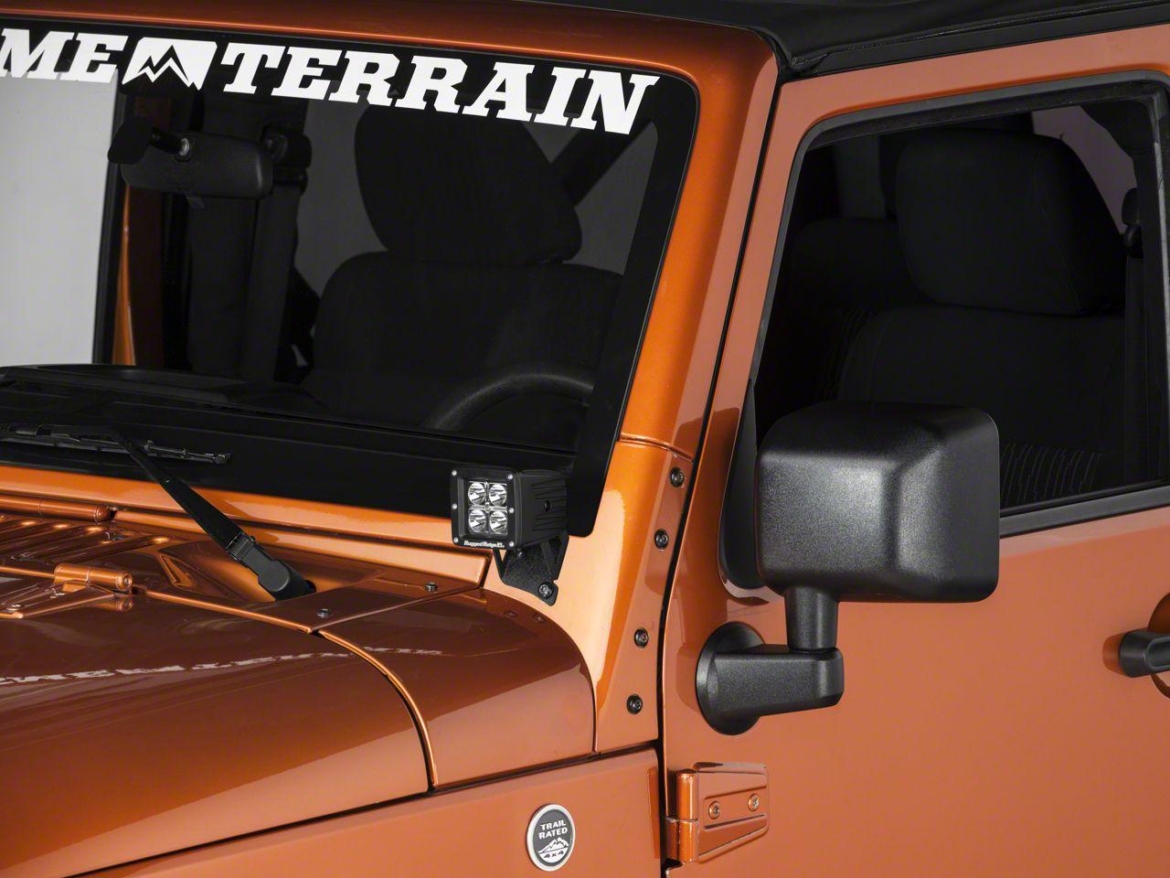 Raxiom Windshield Mounted Light Brackets (2007-2018 Wrangler, Wrangler JK) - J106735