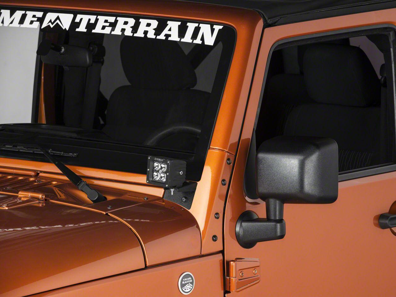 Raxiom Windshield Mounted Light Brackets (2007-2018 Wrangler, Wrangler JK) - J106736