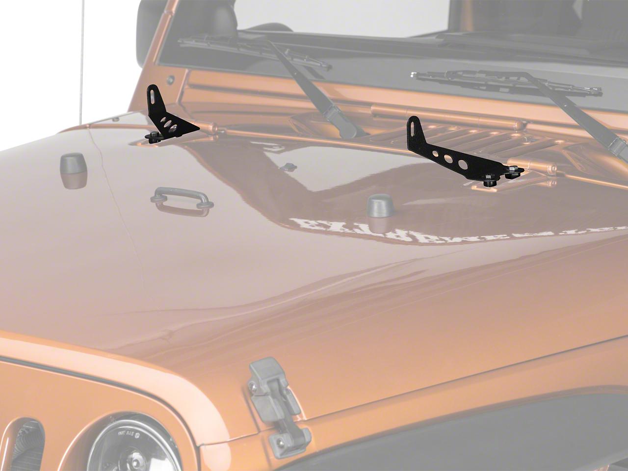 Raxiom 24-Inch Light Bar Hood Mounting Brackets (2007-2018 Wrangler, Wrangler JK) - J106738