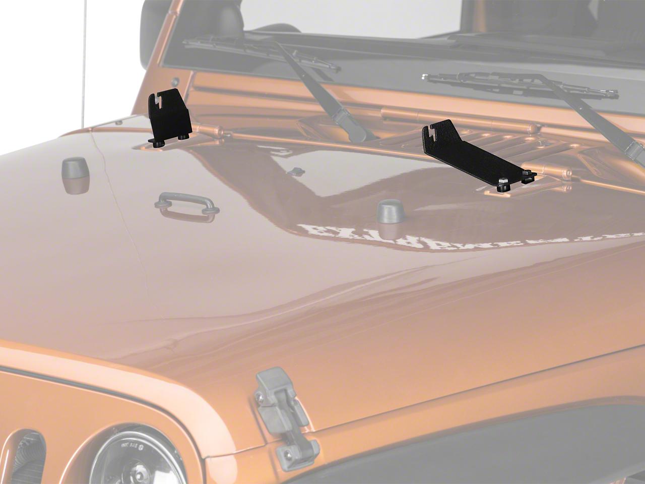 Raxiom 20-Inch Light Bar Hood Mounting Brackets (2007-2018 Wrangler, Wrangler JK) - J106742