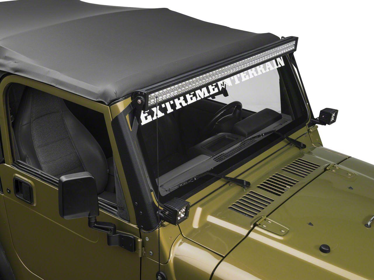 Raxiom 50-Inch Led Light Bar Windshield Mount With Auxilliary Bracket (1997-2006 Wrangler) - J106746