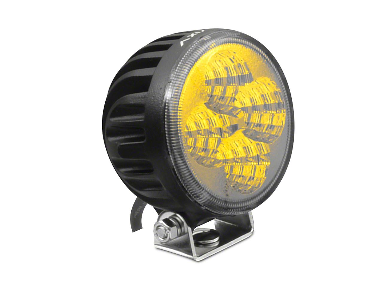 Raxiom Axial Series 3-Inch 4-Led Yellow Beam Round Light; Flood Beam - J109482