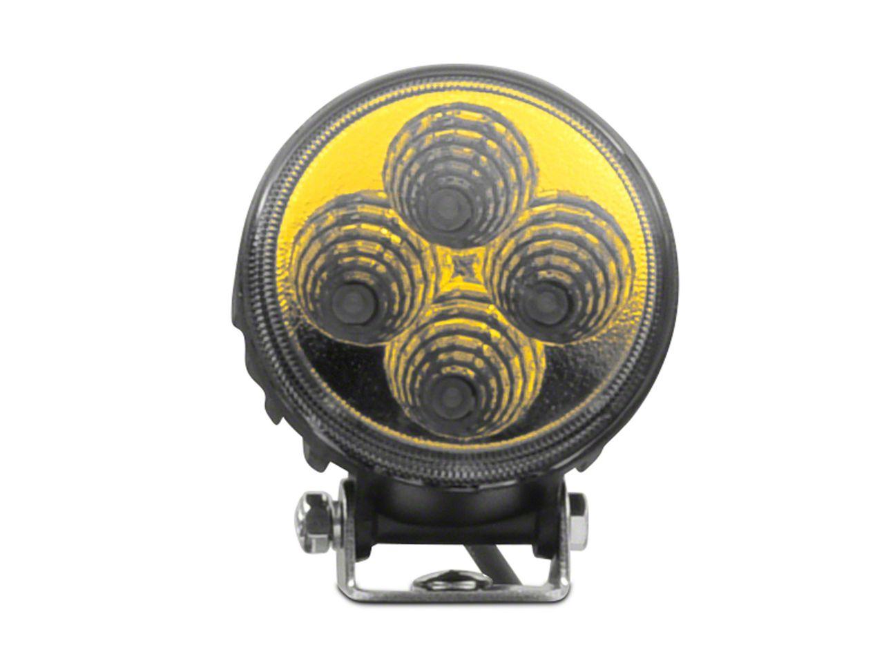Raxiom Axial Series 3-Inch 4-Led Yellow Beam Round Light; Flood Beam - J109482