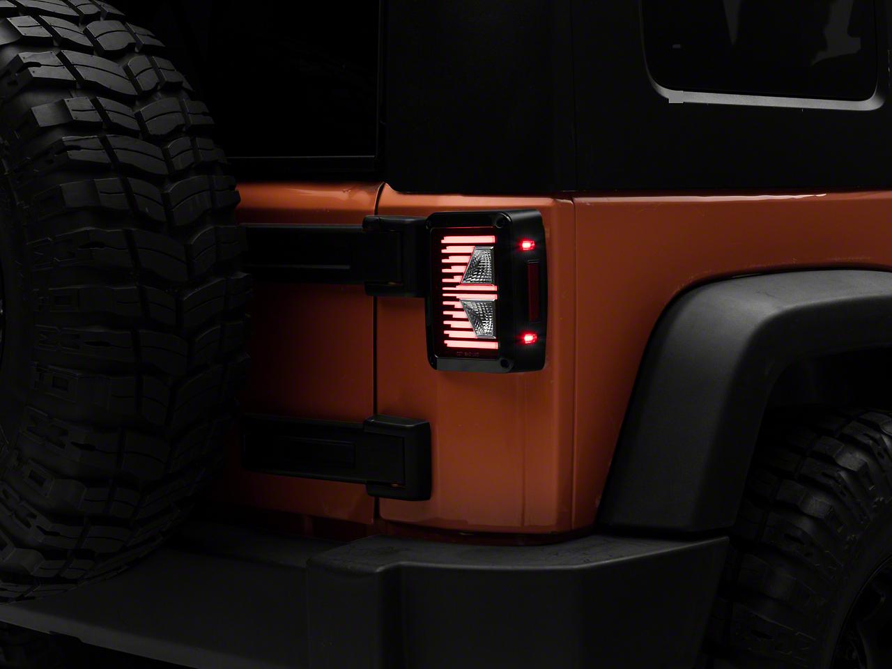 Raxiom Axial Series Vision Led Tail Lights; Black Housing; Clear Lens (2007-2018 Wrangler, Wrangler JK) - J130809