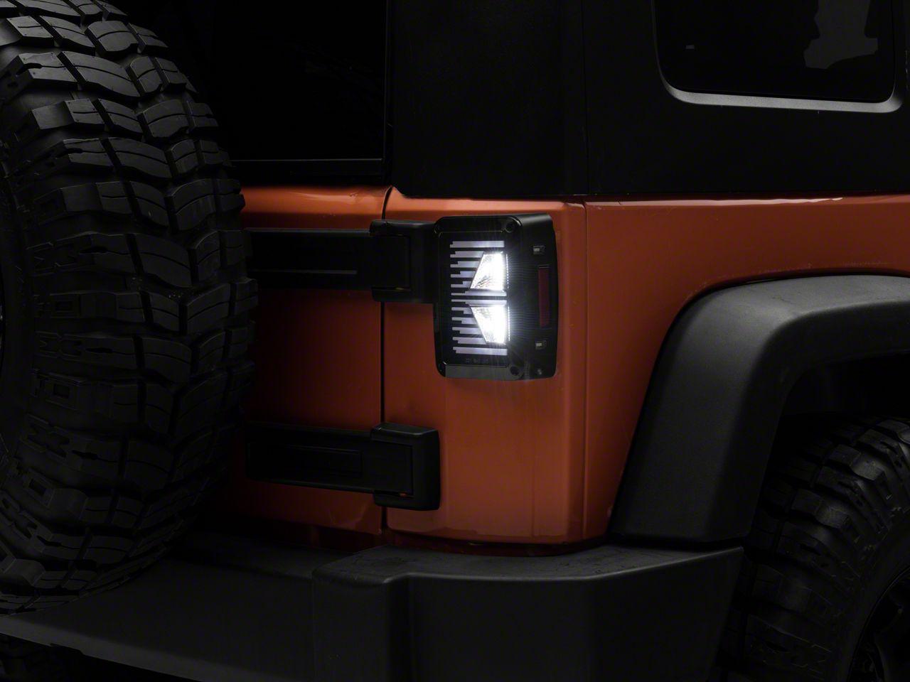 Raxiom Axial Series Vision Led Tail Lights; Black Housing; Clear Lens (2007-2018 Wrangler, Wrangler JK) - J130809