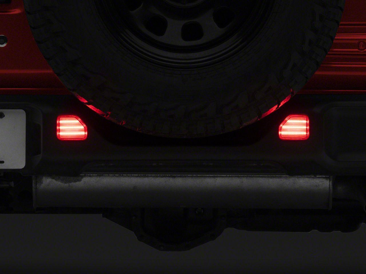 Raxiom Axial Series Led Rear Bumper Reflector Lights; Clear (2018-2025 Jeep Wrangler) - J134140-JL