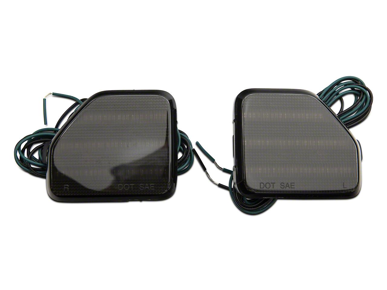 Raxiom Axial Series Led Rear Bumper Reflector Lights; Smoked (2018-2025 Jeep Wrangler) - J134141-JL