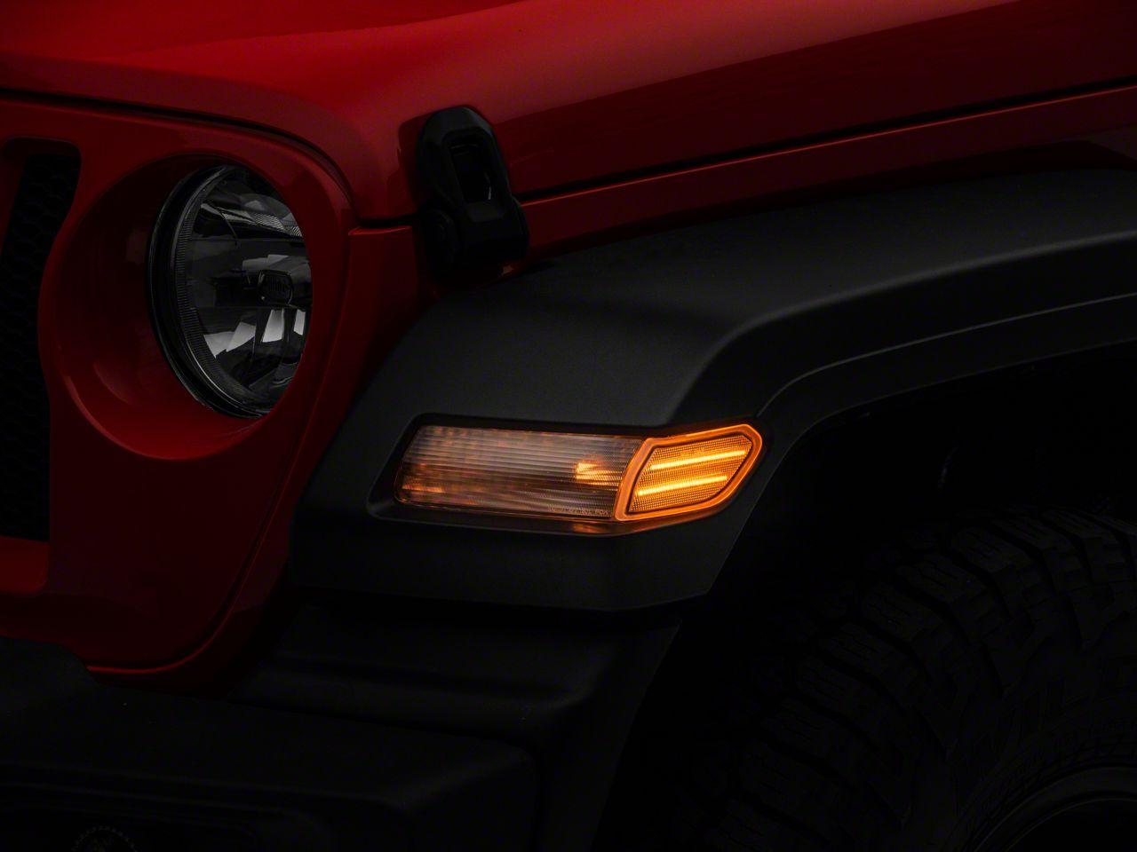 Raxiom Axial Series Led Fender Flare Marker Lights; Clear (2018-2025 Wrangler) - J134142-JL