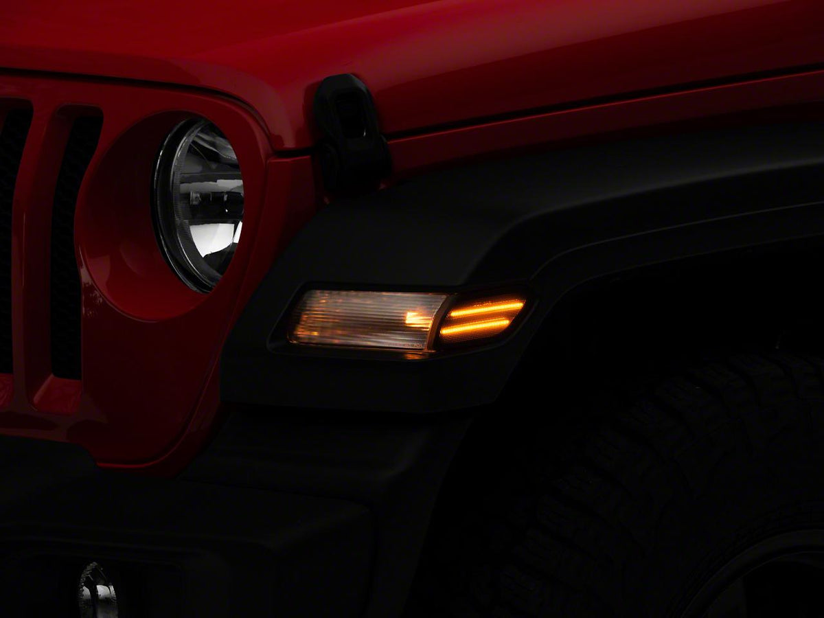 Raxiom Axial Series Led Fender Flare Marker Lights; Smoked (2018-2025 Wrangler) - J134143-JL