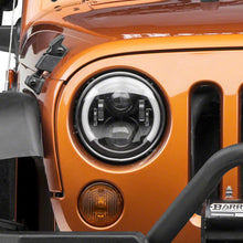 Raxiom 6-Led Headlights With Partial Halo; Black Housing; Clear Lens (1997-2018 Wrangler, Wrangler JK) - J135442