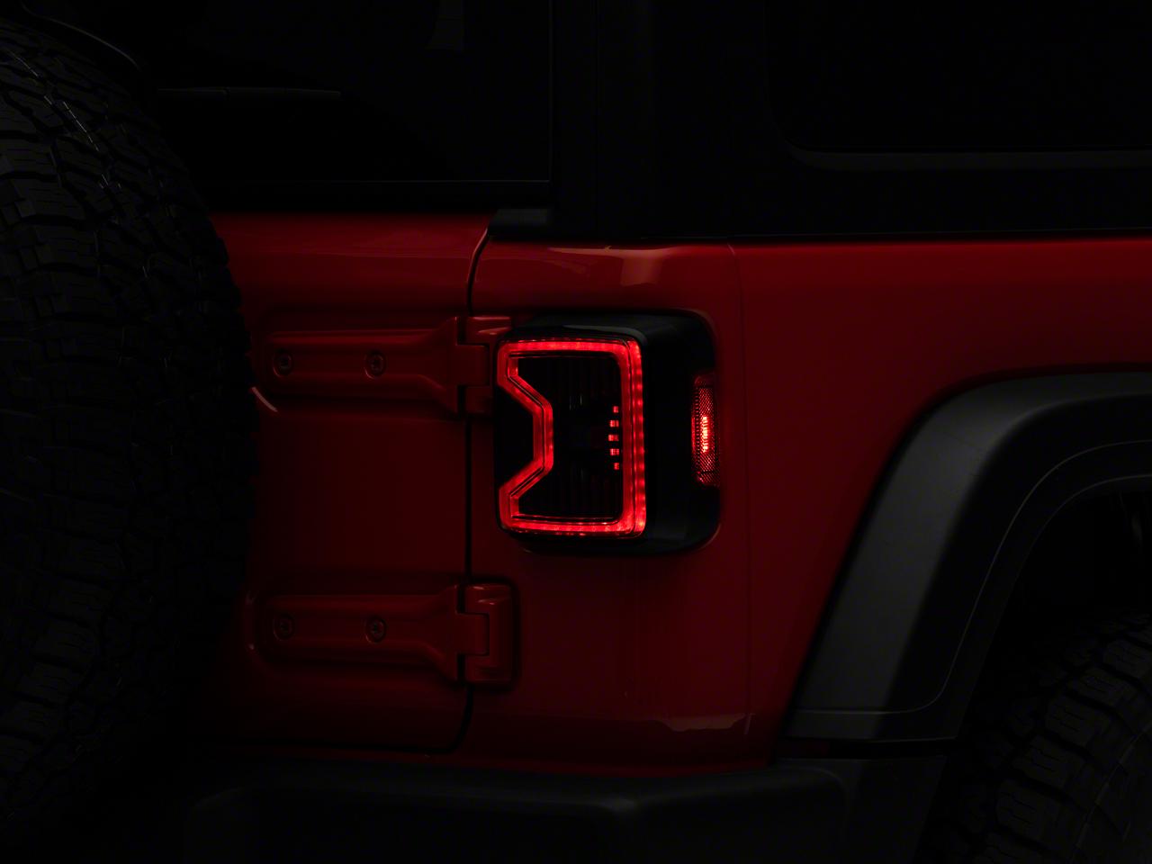 Raxiom Led Tail Lights; Black Housing; Smoked Lens (2018-2025 Wrangler) - J137647-JL