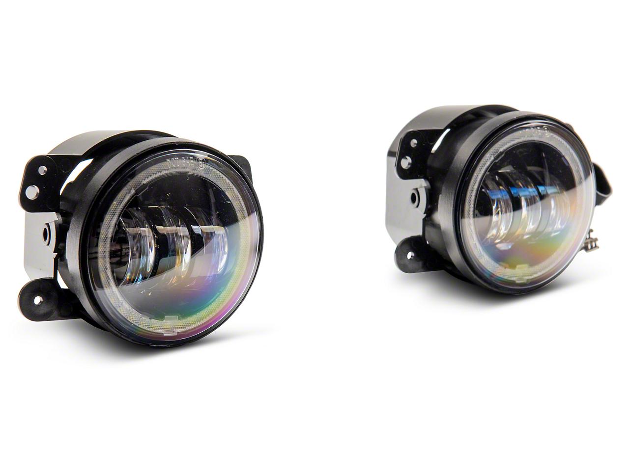 Raxiom Axial Series 4-Inch Led Devil Eyes Fog Lights With Halo (2007-2018 Wrangler, Wrangler JK) - J142667