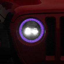 Raxiom 18-22 Jeep Wrangler JL/JT Axial 9-Inch LED Headlights w/RGB Halo- Blk Housing (Clear Lens) - J142668