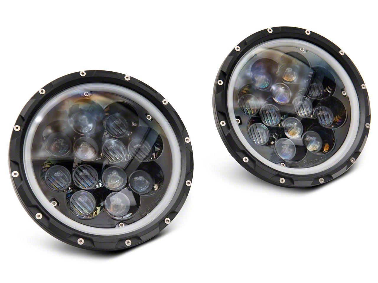 Raxiom Axial Series Spider Led Headlights With Amber Drl And Angel Eye Halo (2007-2018 Wrangler, Wrangler JK) - J152602