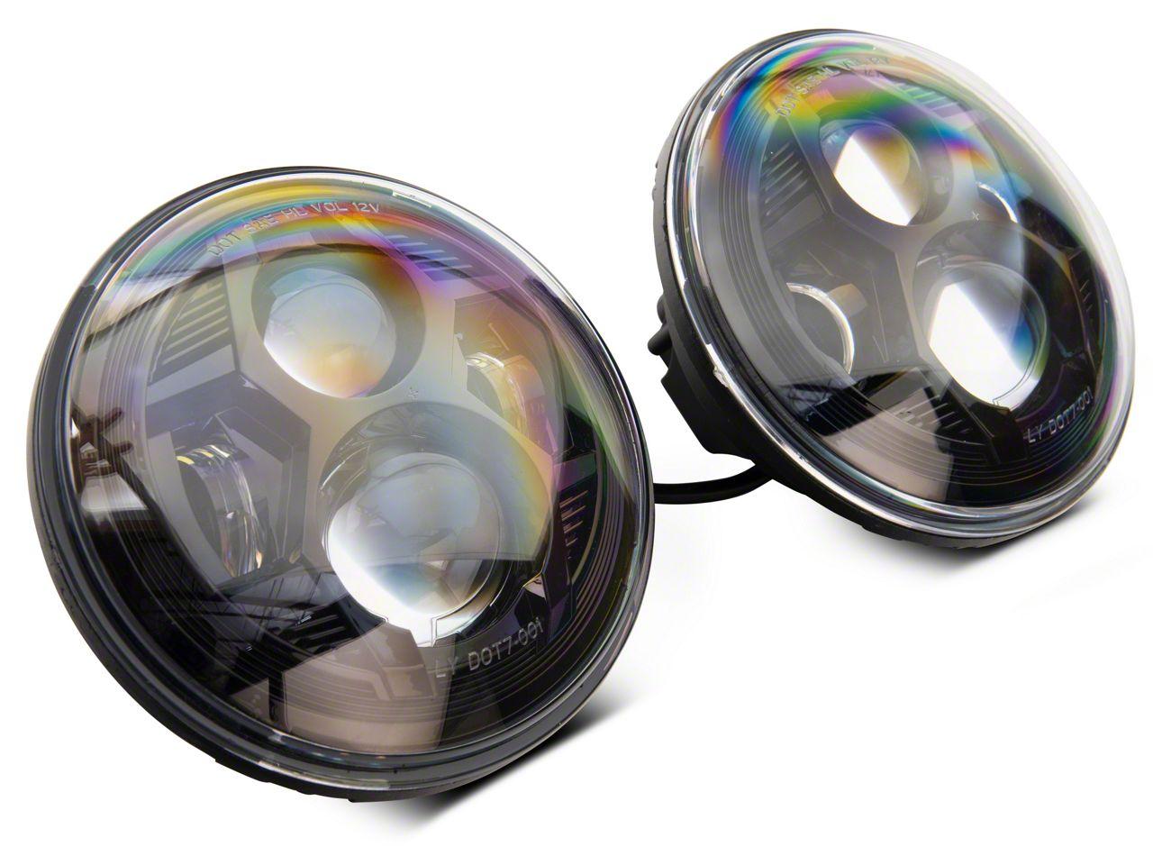 Raxiom 7-Inch Led Headlights; Black Housing; Clear Lens (2007-2018 Wrangler, Wrangler JK) - J154695