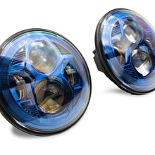 Raxiom 7-Inch Led Headlights; Blue Housing; Clear Lens (2007-2018 Wrangler, Wrangler JK) - J154696