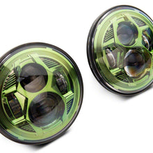 Raxiom 7-Inch Led Headlights; Green Housing; Clear Lens (2007-2018 Wrangler, Wrangler JK) - J154699