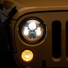 Raxiom 7-Inch Led Headlights; Orange Housing; Clear Lens (2007-2018 Wrangler, Wrangler JK) - J154700