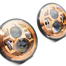 Raxiom 7-Inch Led Headlights; Orange Housing; Clear Lens (2007-2018 Wrangler, Wrangler JK) - J154700