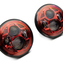 Raxiom 7-Inch Led Headlights; Red Housing; Clear Lens (2007-2018 Wrangler, Wrangler JK) - J154701