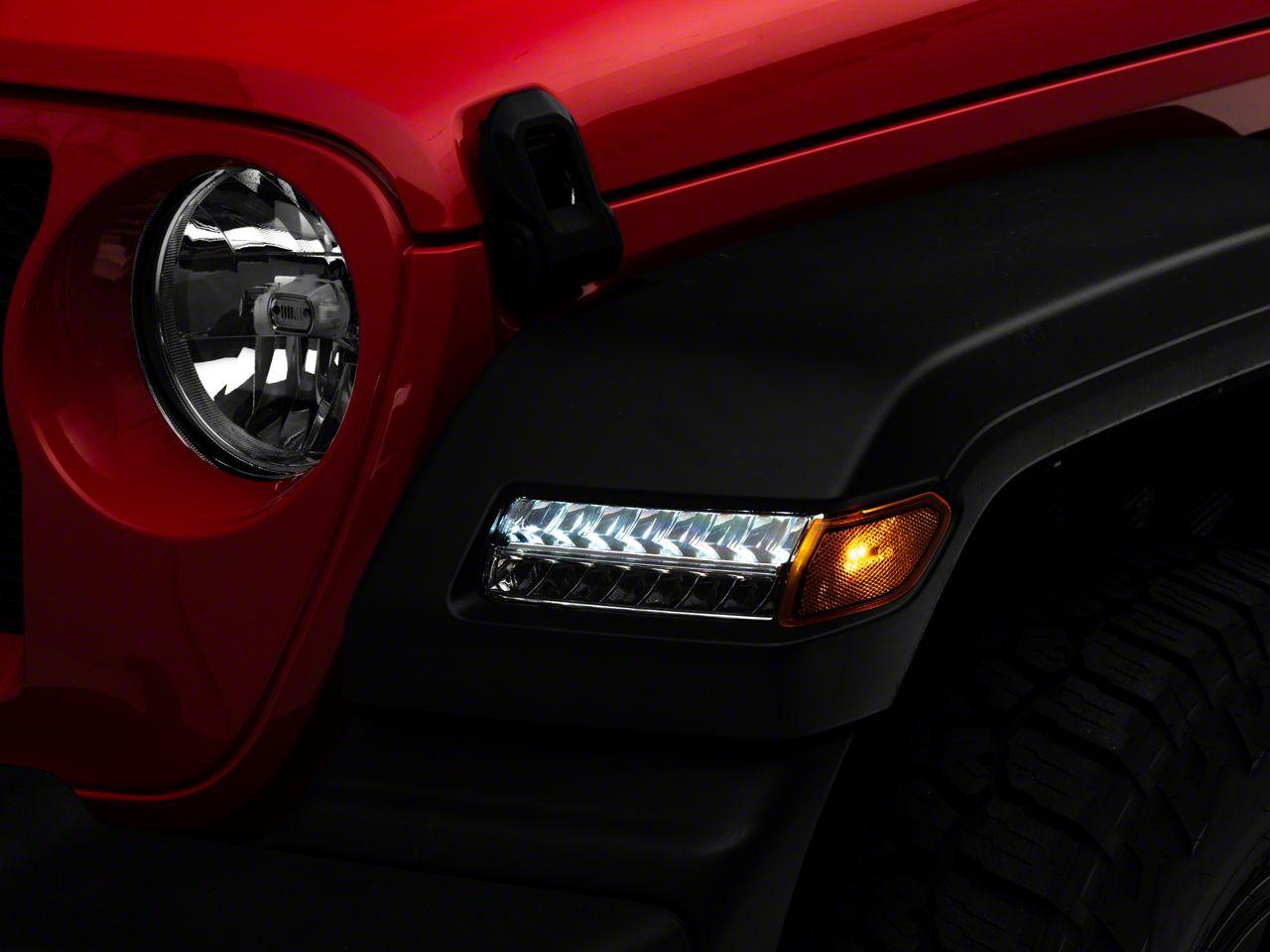 Raxiom Axial Series Sequential Led Parking/Turn Signal Lights; Chrome (2018-2025 Jeep Wrangler) - J155020-JL