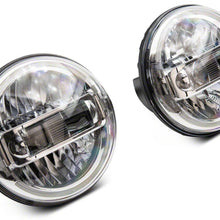 Raxiom Axial Series 7-Inch Led Headlights With Drl; Chrome Housing; Clear Lens (1997-2018 Wrangler, Wrangler JK) - J155569