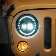 Raxiom 97-18 Jeep Wrangler TJ/JK Axial 7-Inch LED Headlights w/ DRL- Black Housing (Clear Lens) - J155570